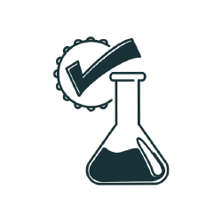 flask and tick icon